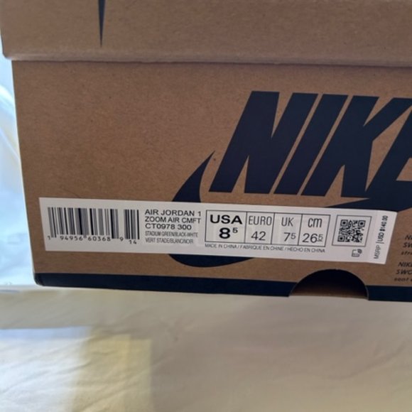 New w/ box - Size 8.5 - Nike Jordan 1 Zoom Comfort (Style: CT0978-300) - Picture 11 of 11